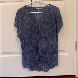 Dana Buchman Navy Short-Sleeved Top